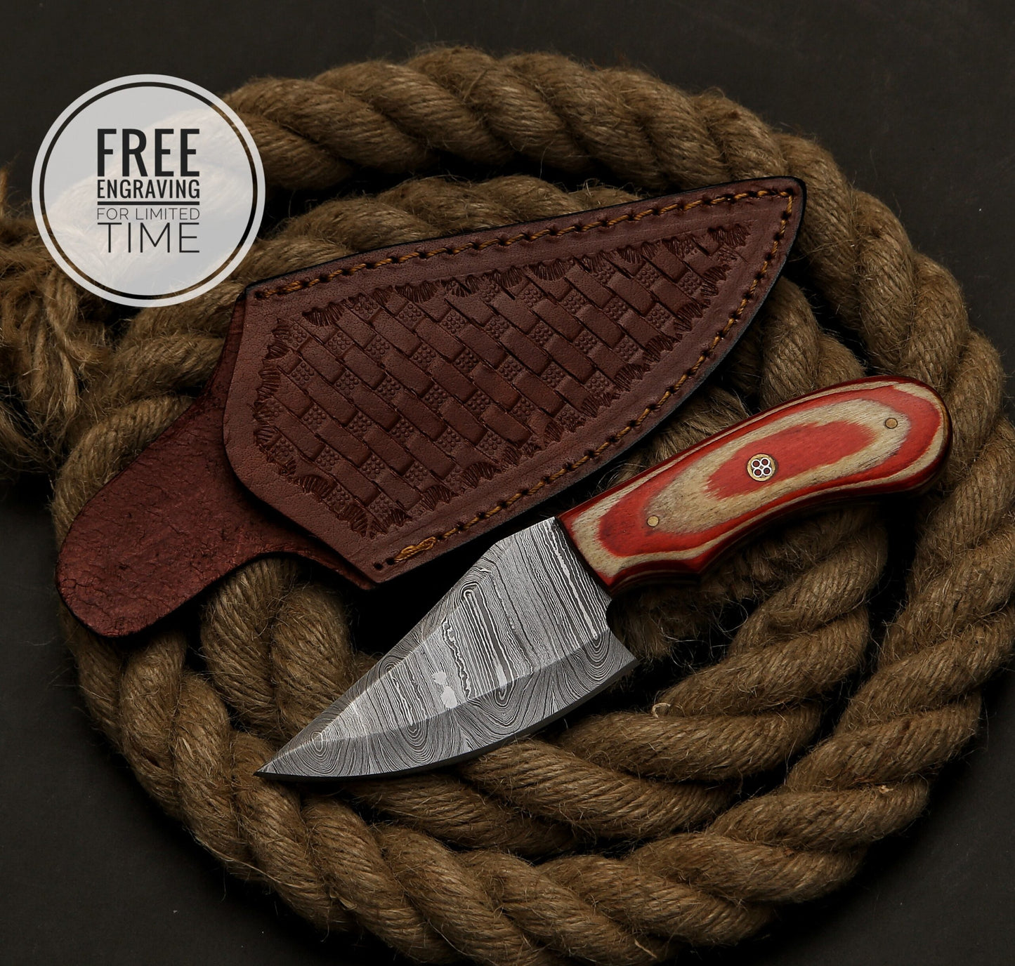 Damascus Skinner knife, Damascus Fixed Blade, Skinner Hunting knife Viking knife, Forged steel knife, Camping knife With Sheath Gift for Him