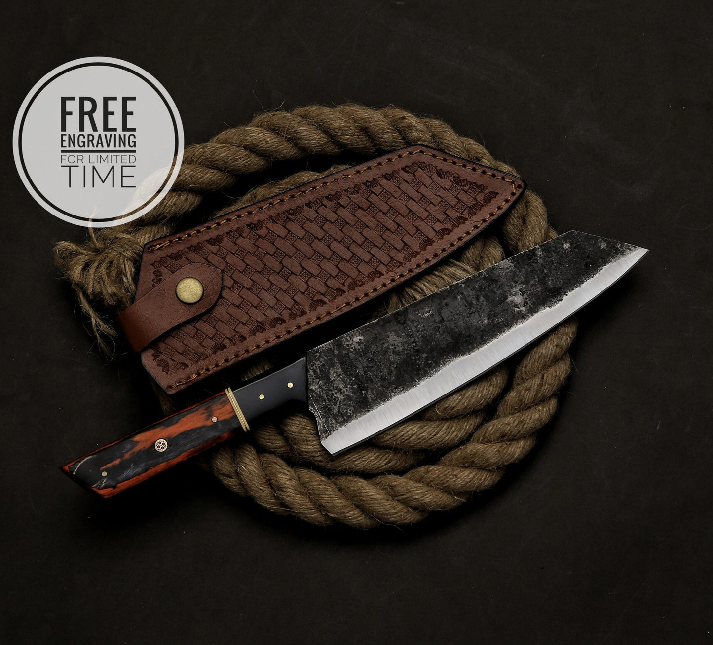 Hand Forged Kitchen Chef knife, Handmade Kitchen knife set gift for Groomsmen, Wedding gift, Anniversary gift, Best knife gift for men