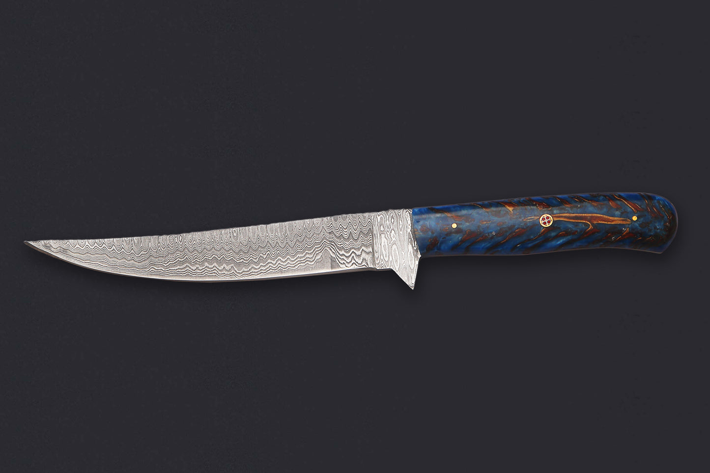 Damascus Steel Fillet Knife – 8" Blade, Pinecone Handle