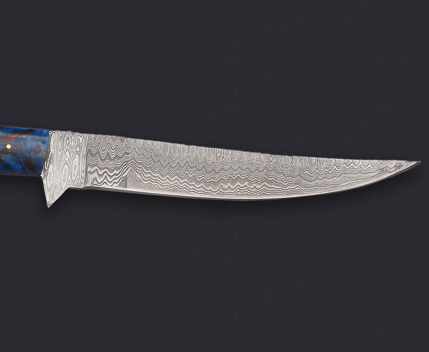 Damascus Steel Fillet Knife – 8" Blade, Pinecone Handle