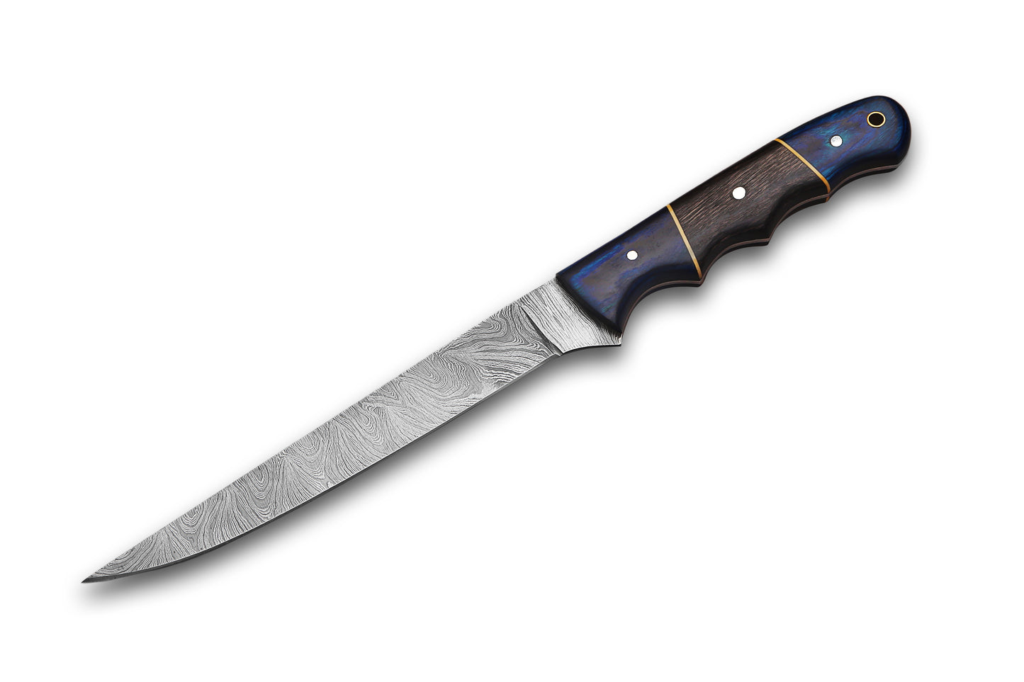 Damascus Steel Fillet Knife – 8" Blade, Exotic Wood Handle