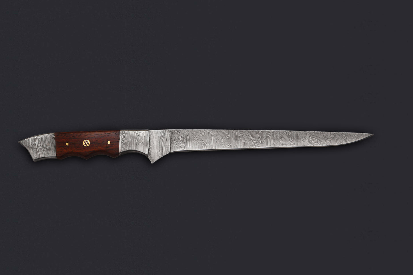 Damascus Steel Fillet Knife – 8" Blade, Resin Handle