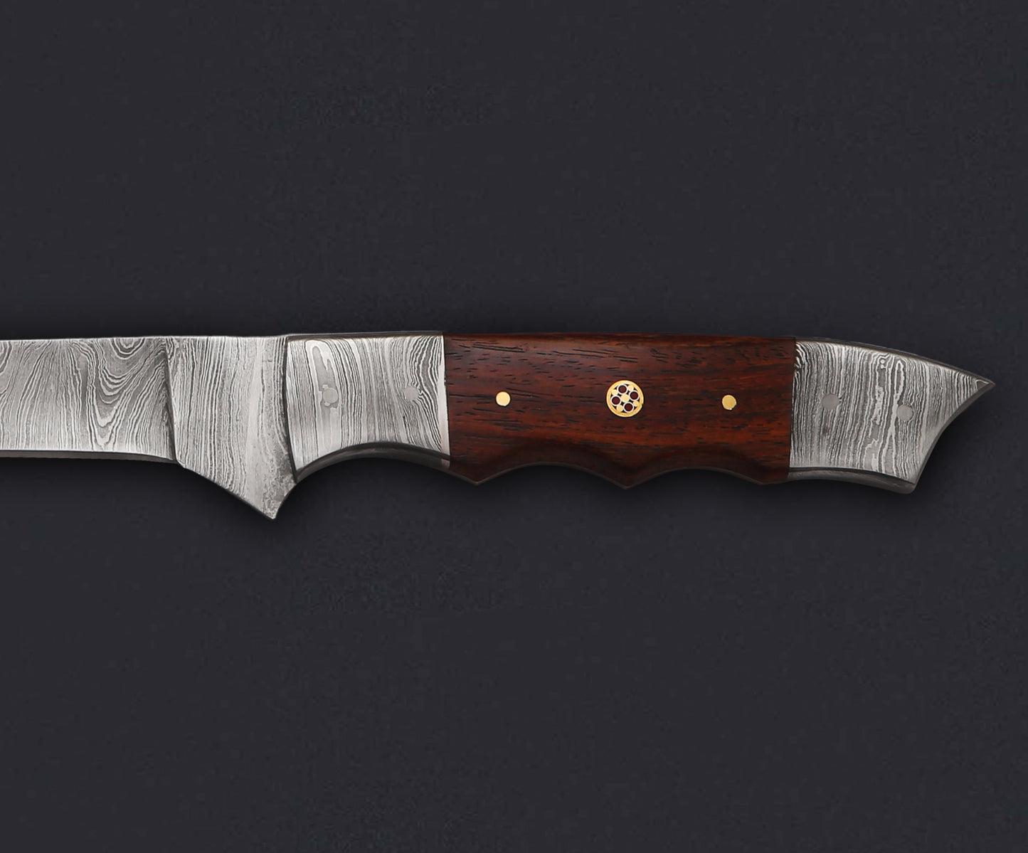 Damascus Steel Fillet Knife – 8" Blade, Rosewood Handle