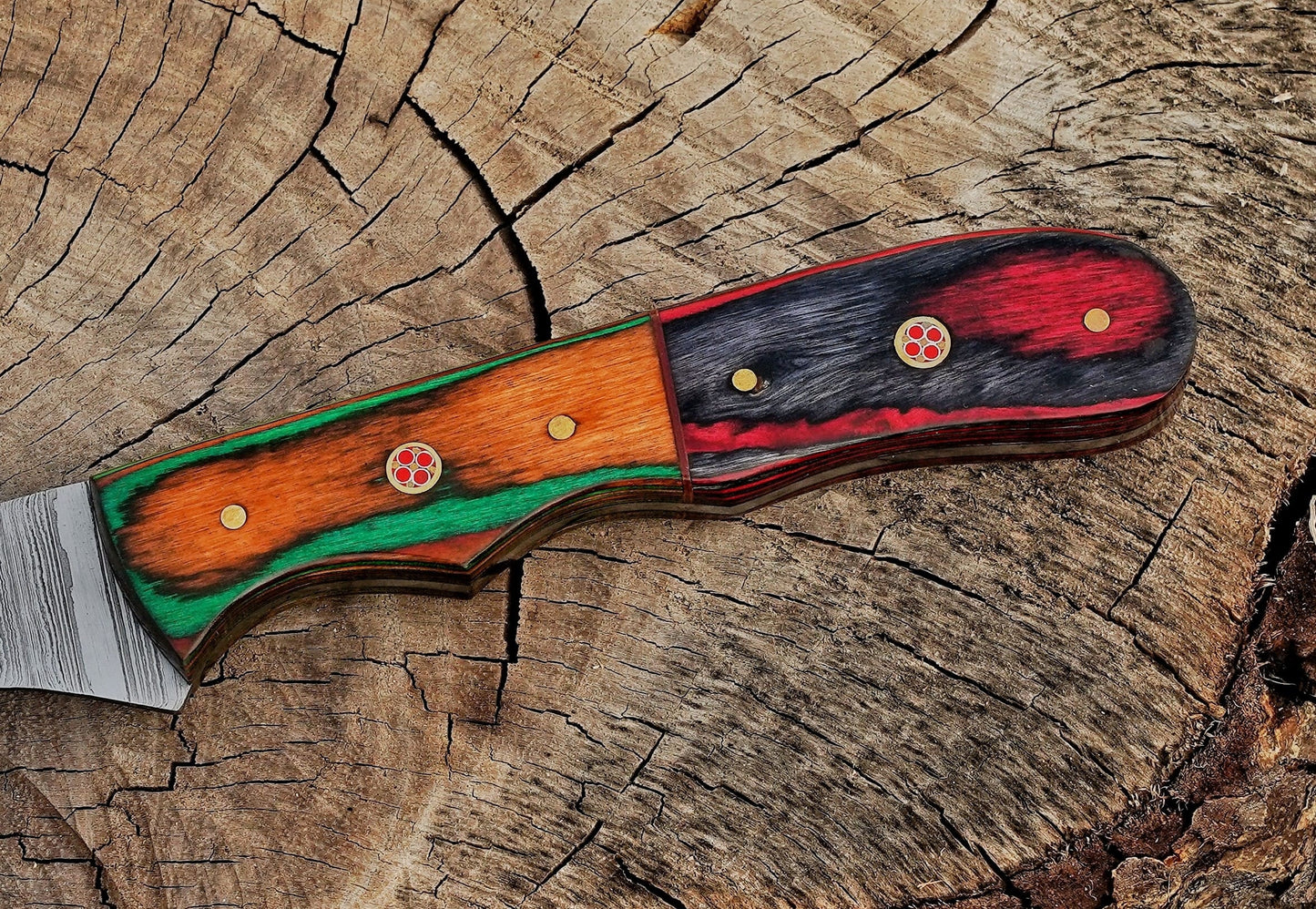 Handmade Damascus Steel Fillet Knife – 13" with Exotic Wood Handle & Leather Sheath UF-24