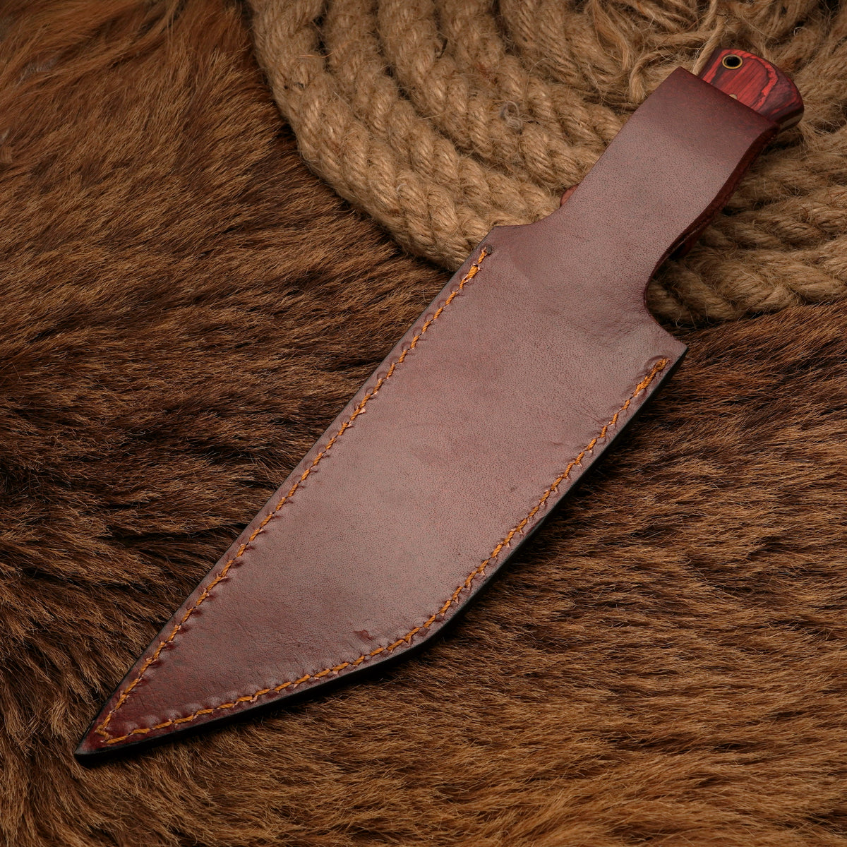 Handmade Damascus Steel Tanto Knife – Exotic Wood & Buffalo Horn Handle