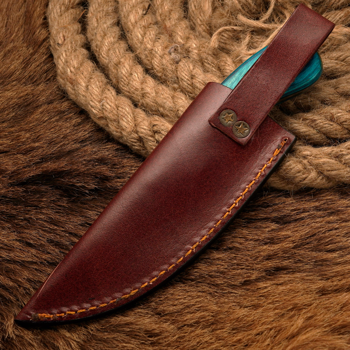 Handmade Damascus Steel Skinner Knife – Exotic Wood Handle, 8-Inch