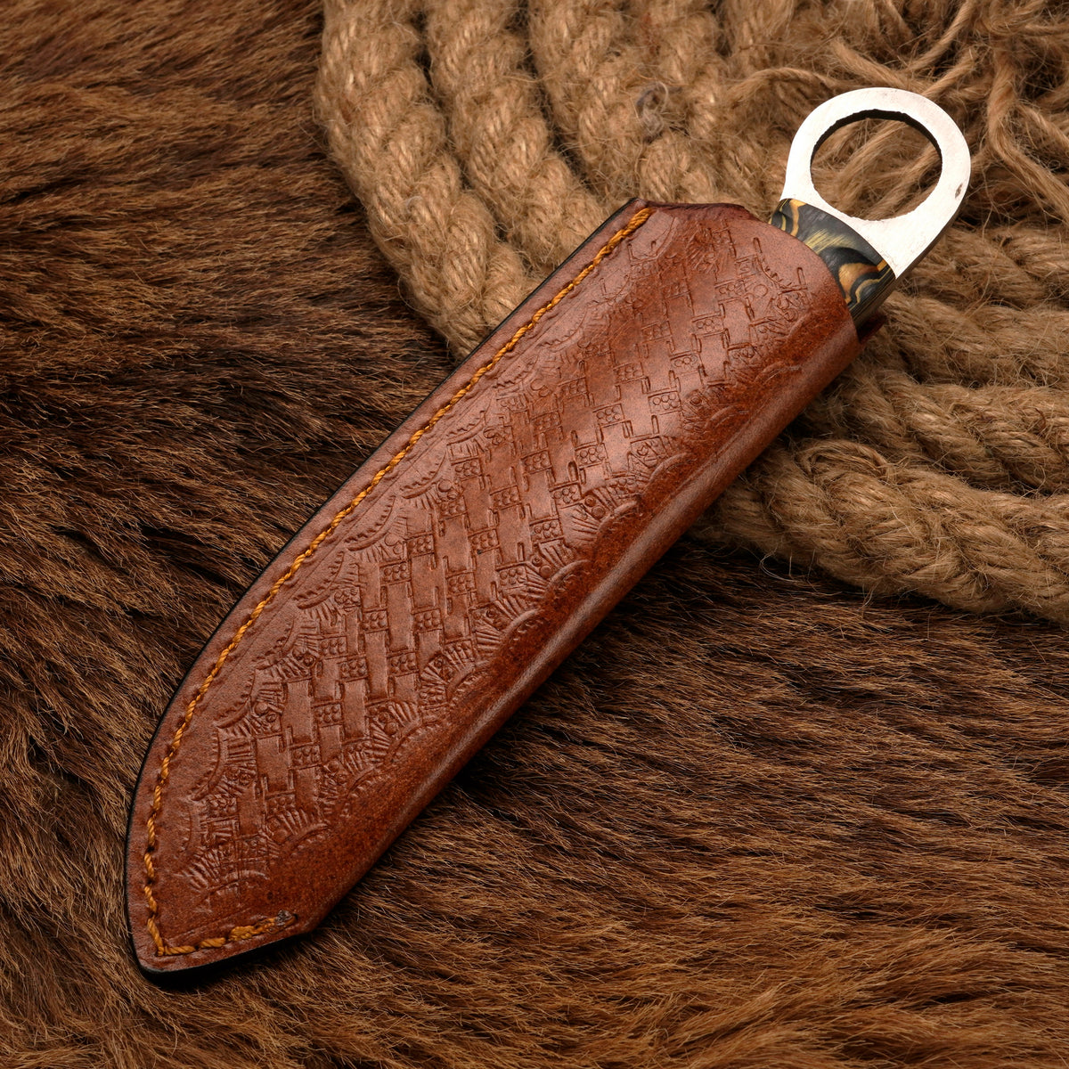 Handmade Carbon Steel Skinner Knife – Exotic Wood Handle, 8-Inch