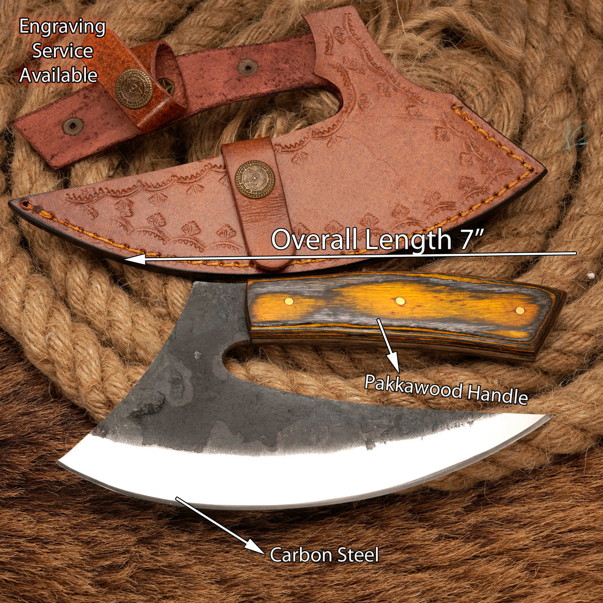 Handmade Carbon Steel Pizza Cutter – Exotic Wood Handle, 7-Inch
