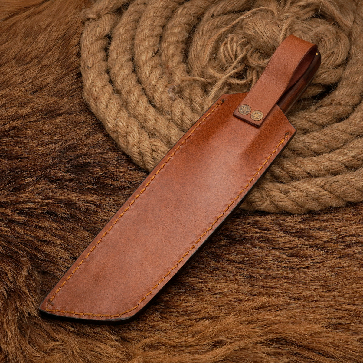 Handmade Damascus Steel Tanto Knife – Rosewood Handle, 12-Inch