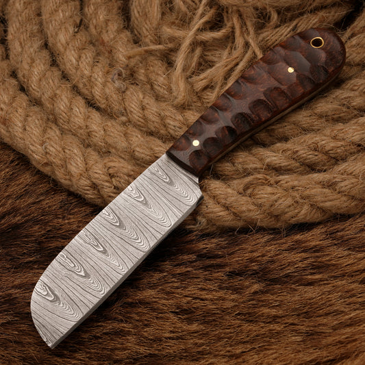 Handmade Damascus Steel Skinner Knife – Rosewood Handle, 8-Inch