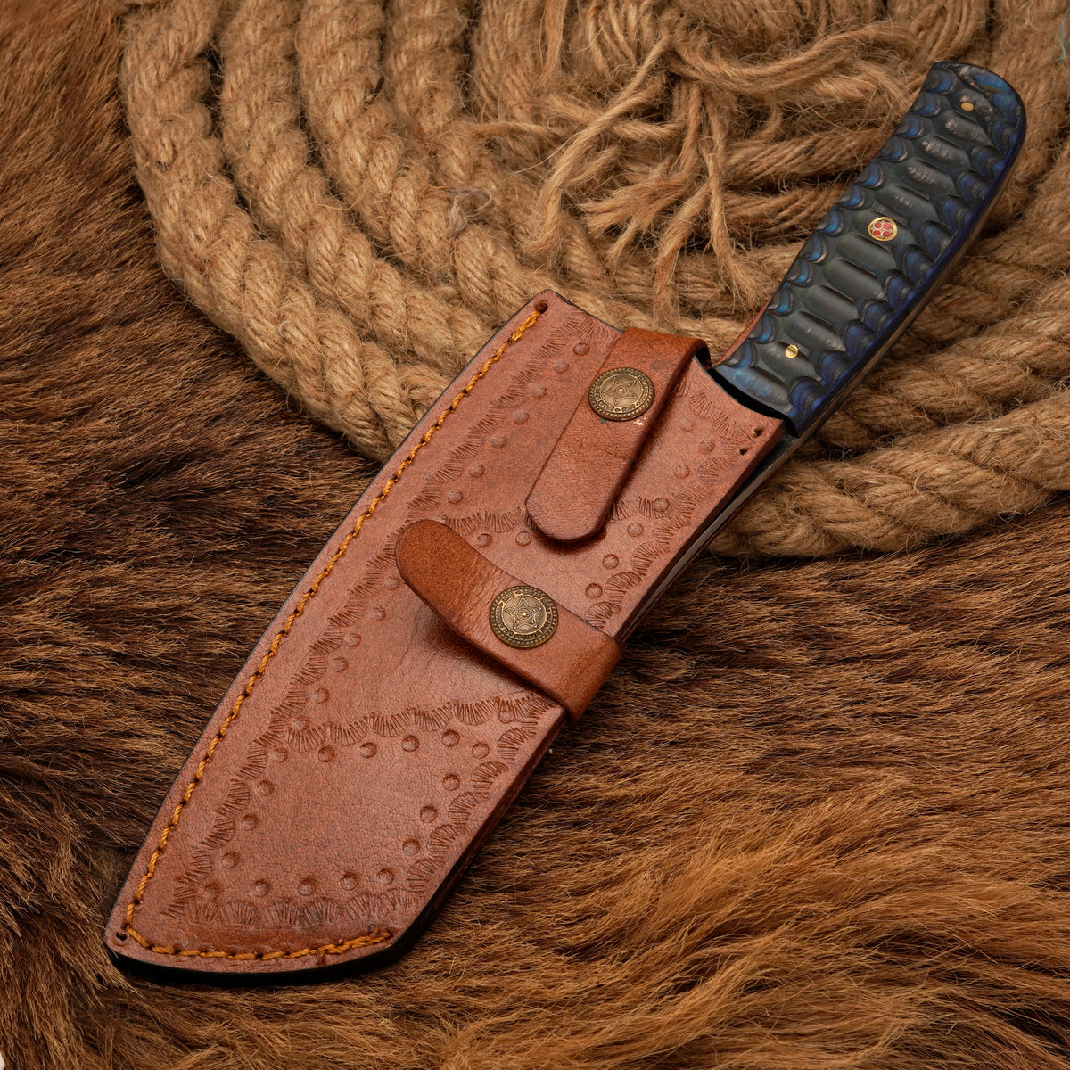 Handmade Carbon Steel Cleaver – Exotic Wood Handle, 11-Inch