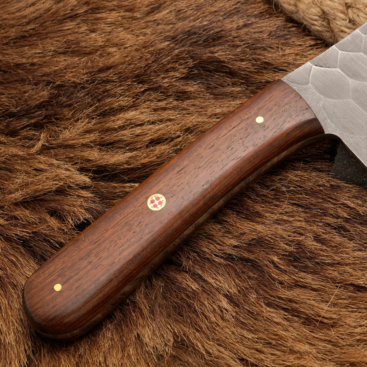 Handmade Carbon Steel Cleaver Knife – Rosewood Handle, 12-Inch