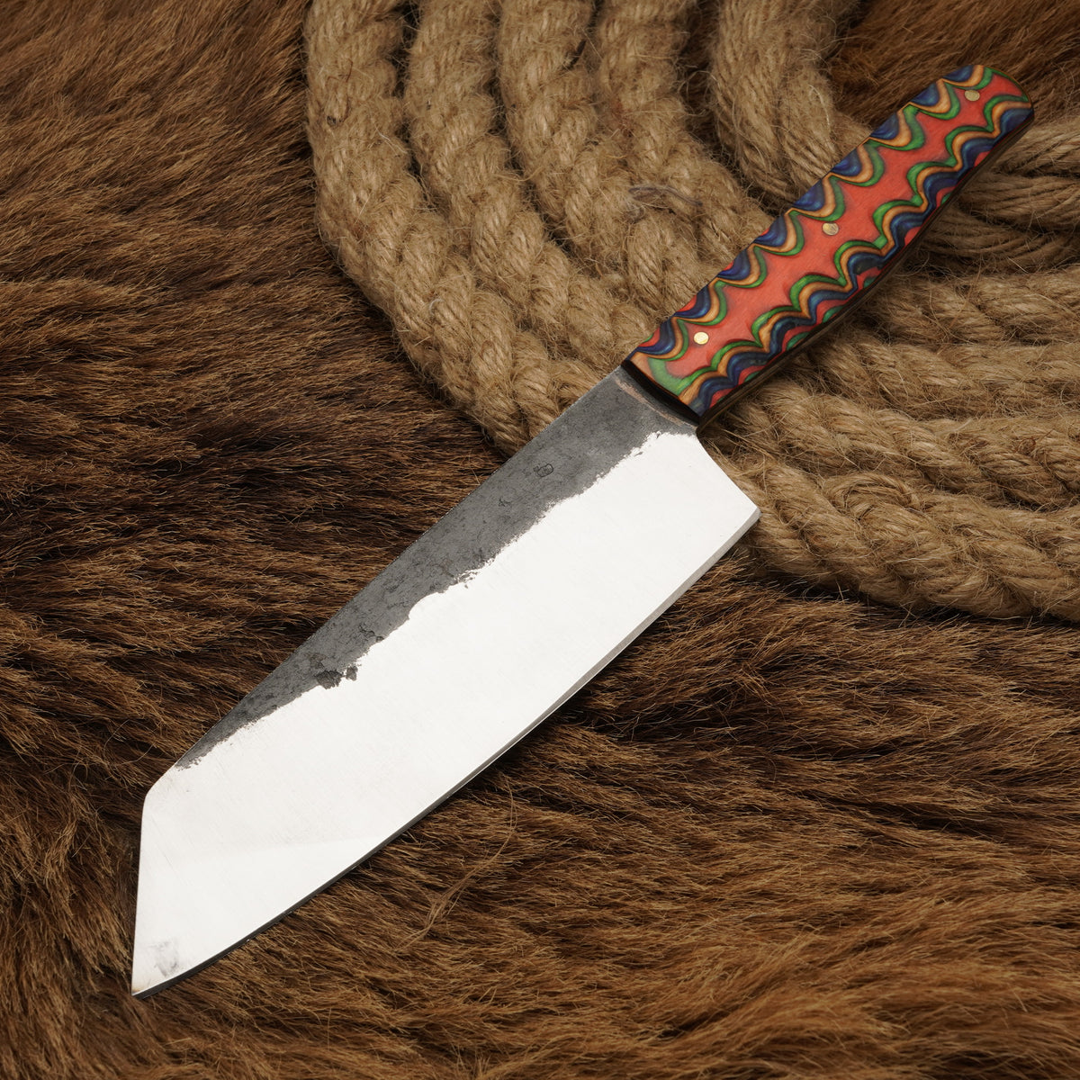 Handmade Carbon Steel Chef Knife – Exotic Wood Handle, 11-Inch