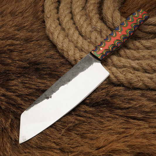 Handmade Carbon Steel Chef Knife – Exotic Wood Handle, 11-Inch
