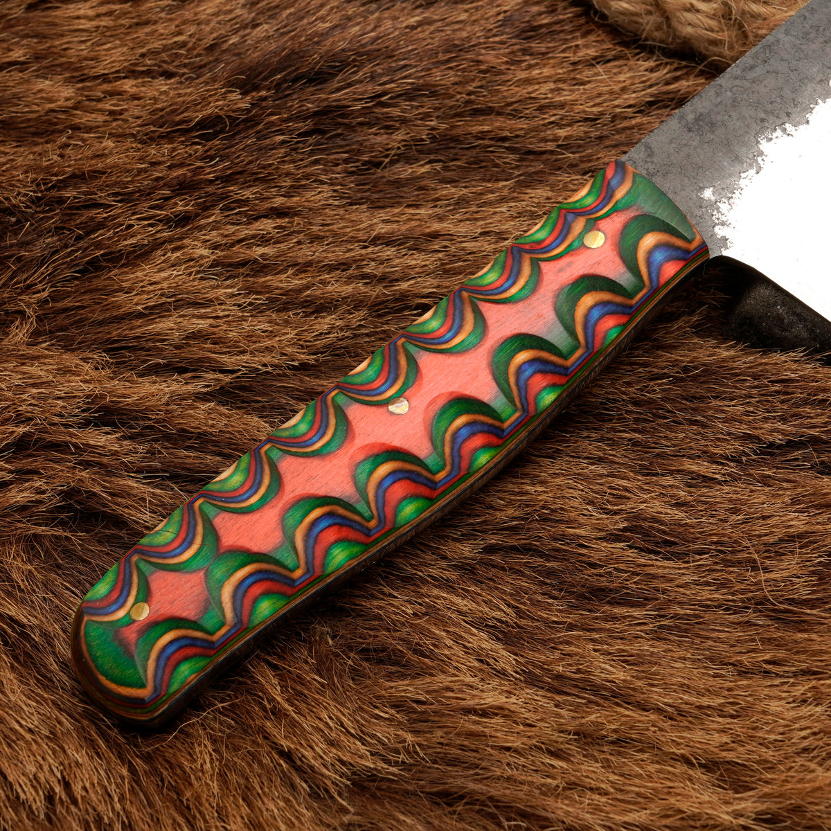 Handmade Carbon Steel Chef Knife – Exotic Wood Handle, 11-Inch