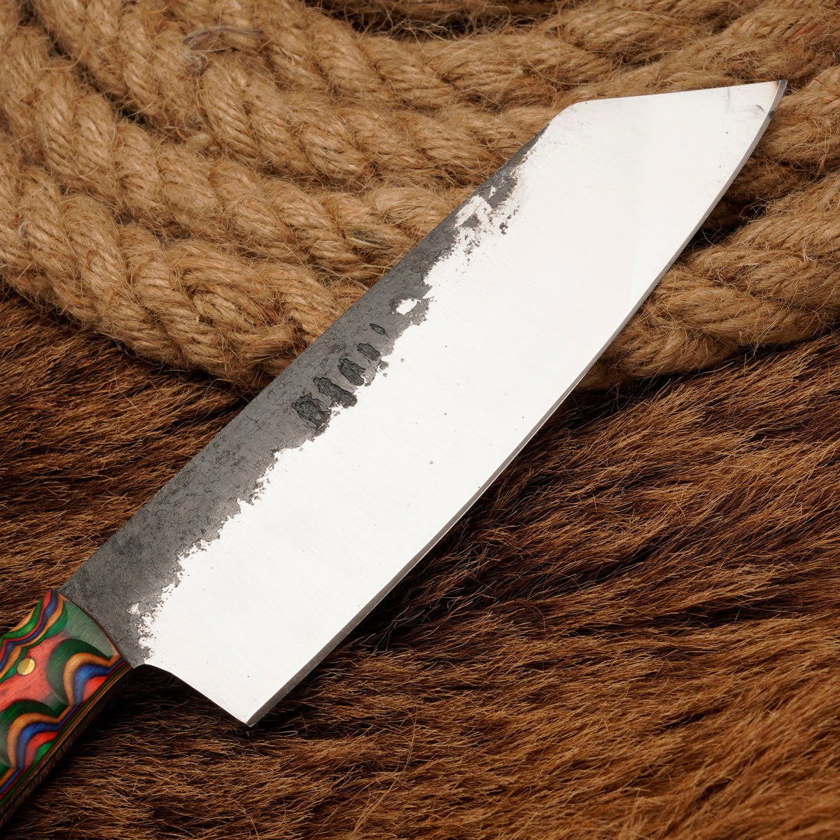 Handmade Carbon Steel Chef Knife – Exotic Wood Handle, 11-Inch