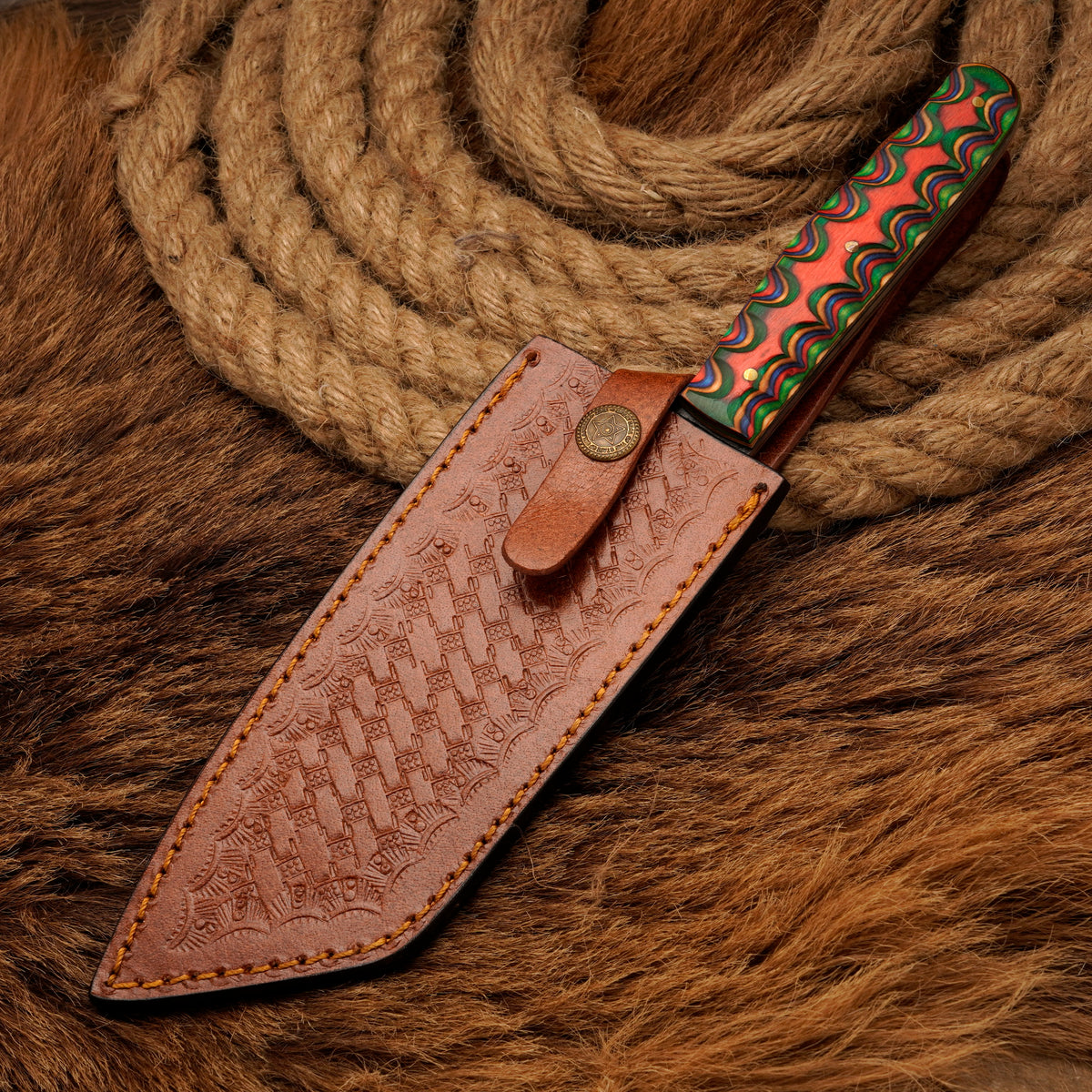 Handmade Carbon Steel Chef Knife – Exotic Wood Handle, 11-Inch