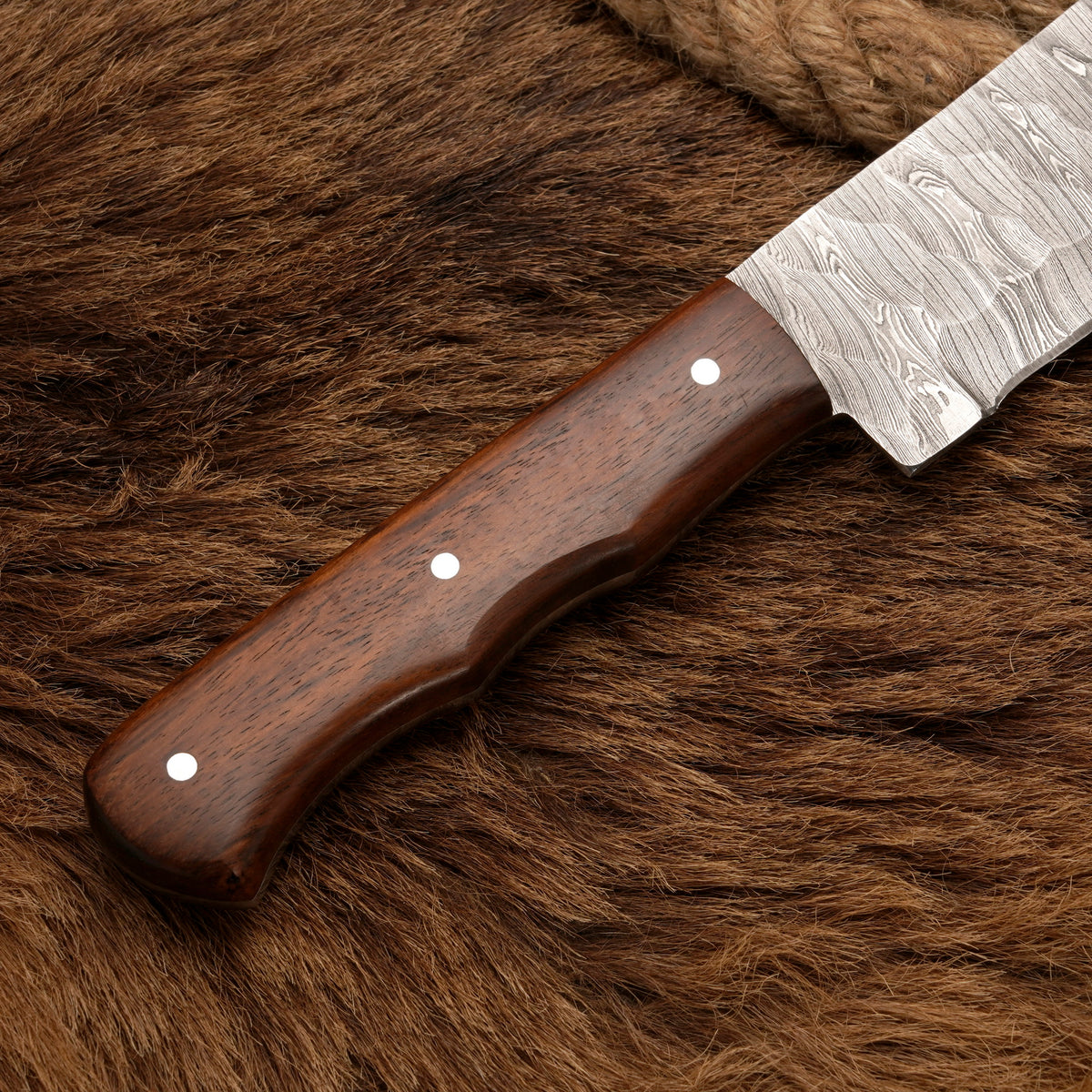 Handmade Damascus Steel Brisket Slicing Knife – Rosewood Handle