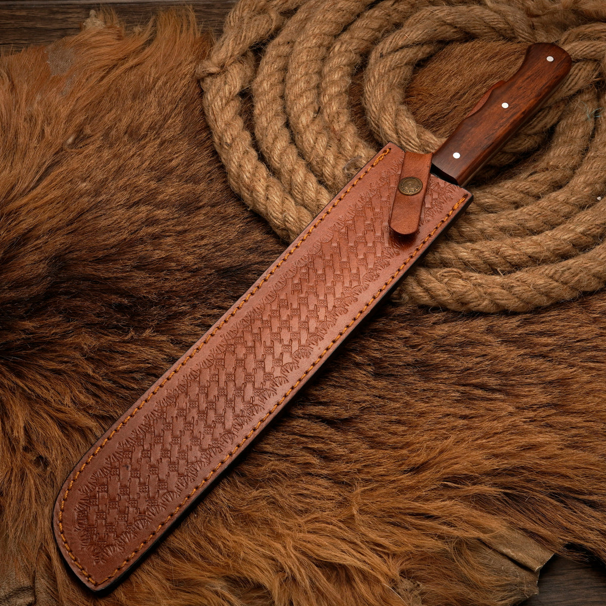 Handmade Damascus Steel Brisket Slicing Knife – Rosewood Handle