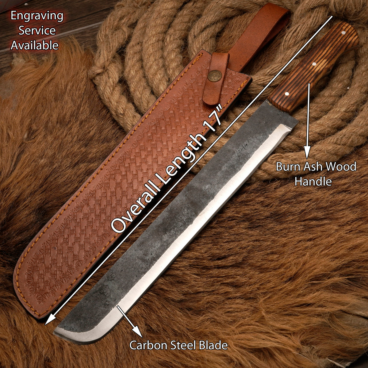 Handmade Carbon Steel Brisket Slicing Knife – Burnt Olive Wood Handle