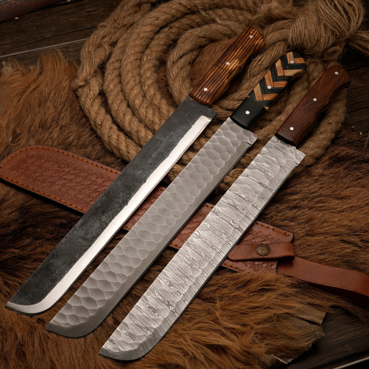 Handmade Carbon Steel Brisket Slicing Knife – Burnt Olive Wood Handle