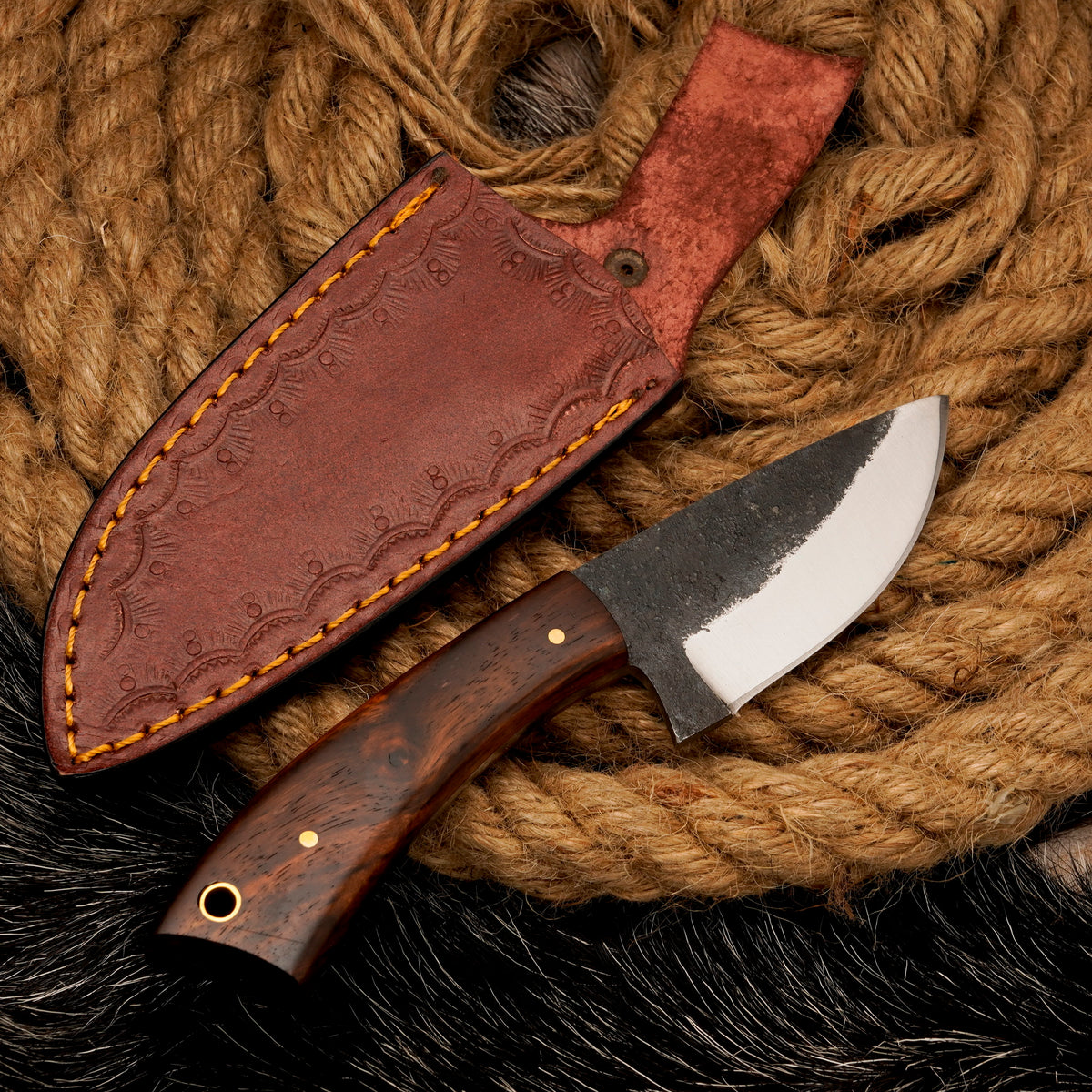 HUNTING SKINNER KNIFE Carbon Steel Skinner Knife Camping Knife Handmade Knife Gift For Son Engraved Skinner Birthday Gift Anniversary Gift