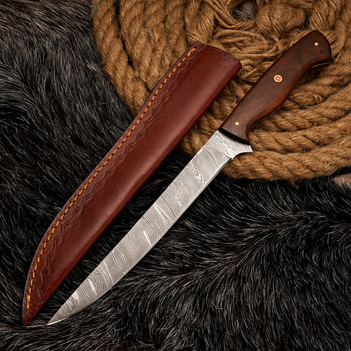 FILLET KNIFE Handmade Damascus Steel Fishing Knife Best Birthday Gift for Father Anniversary Gift for Husband Personalized Christmas Gift