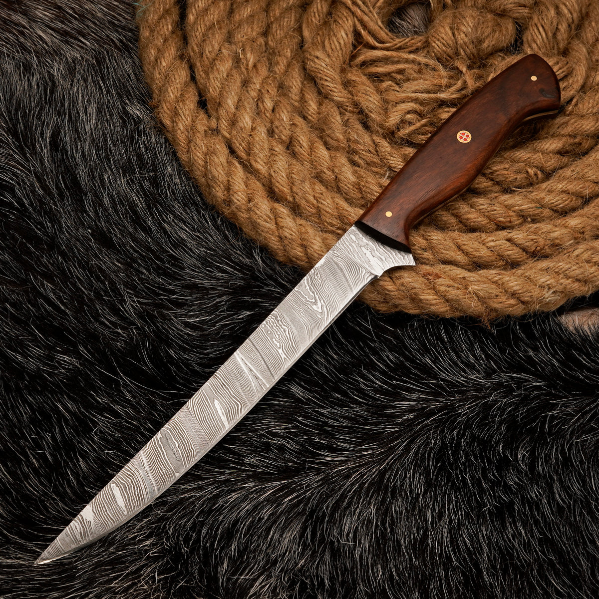 FILLET KNIFE Handmade Damascus Steel Fishing Knife Best Birthday Gift for Father Anniversary Gift for Husband Personalized Christmas Gift