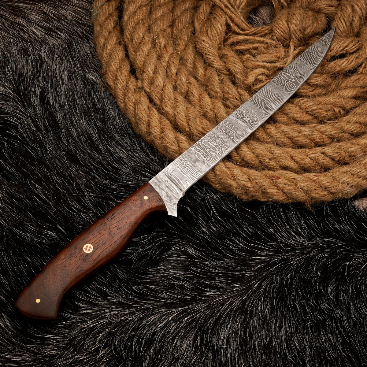 FILLET KNIFE Handmade Damascus Steel Fishing Knife Best Birthday Gift for Father Anniversary Gift for Husband Personalized Christmas Gift