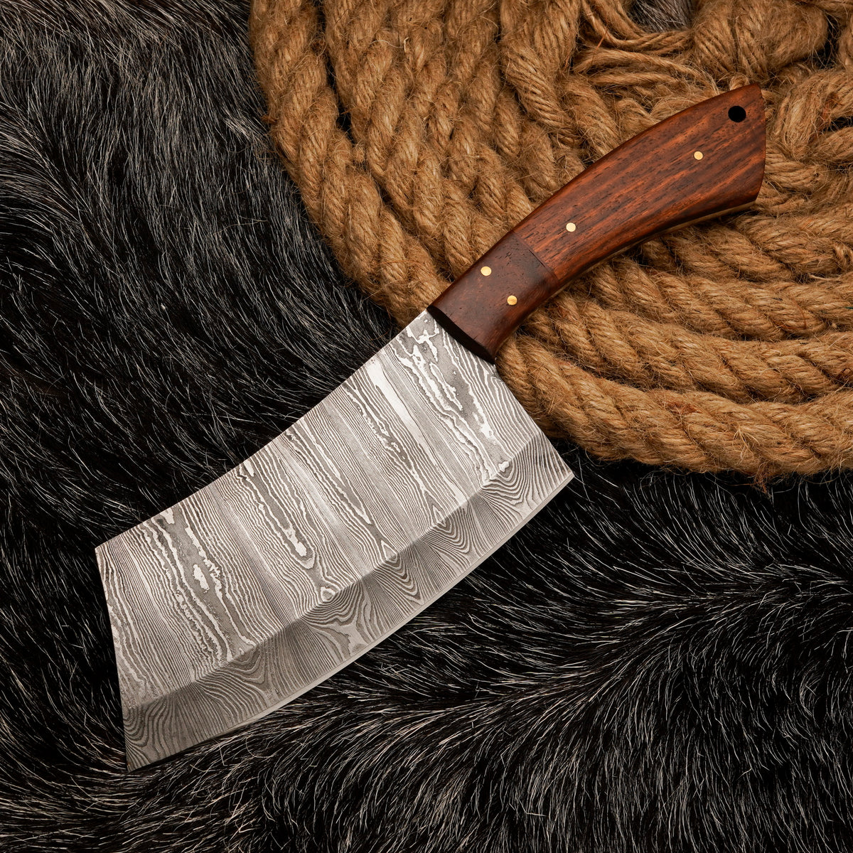 CHEF CHOPPER Knife Damascus Steel Butcher Chopper Engraved Knife Gift For Husband Anniversary Gift Camping Tool Chopper Christmas Gift
