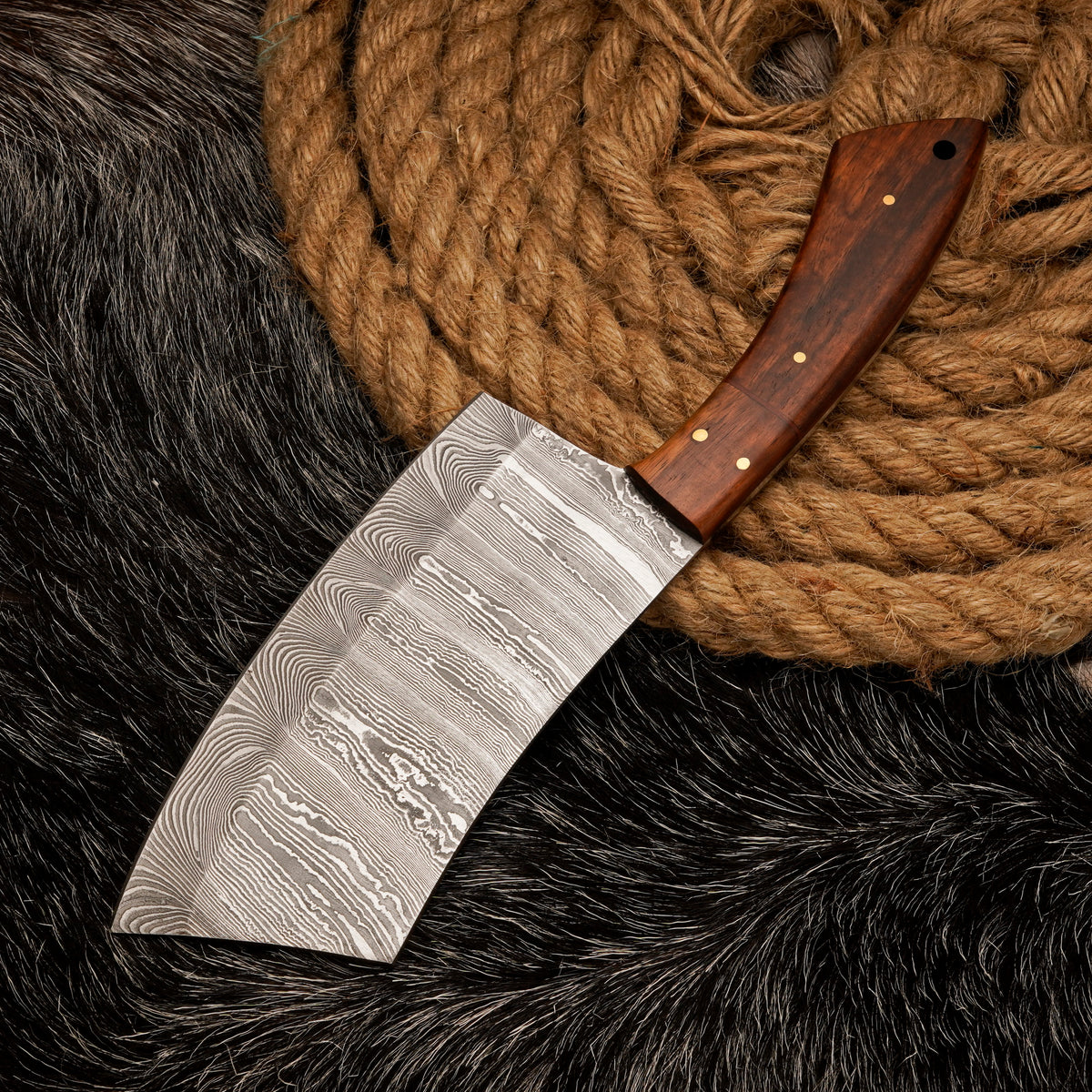 CHEF CHOPPER Knife Damascus Steel Butcher Chopper Engraved Knife Gift For Husband Anniversary Gift Camping Tool Chopper Christmas Gift