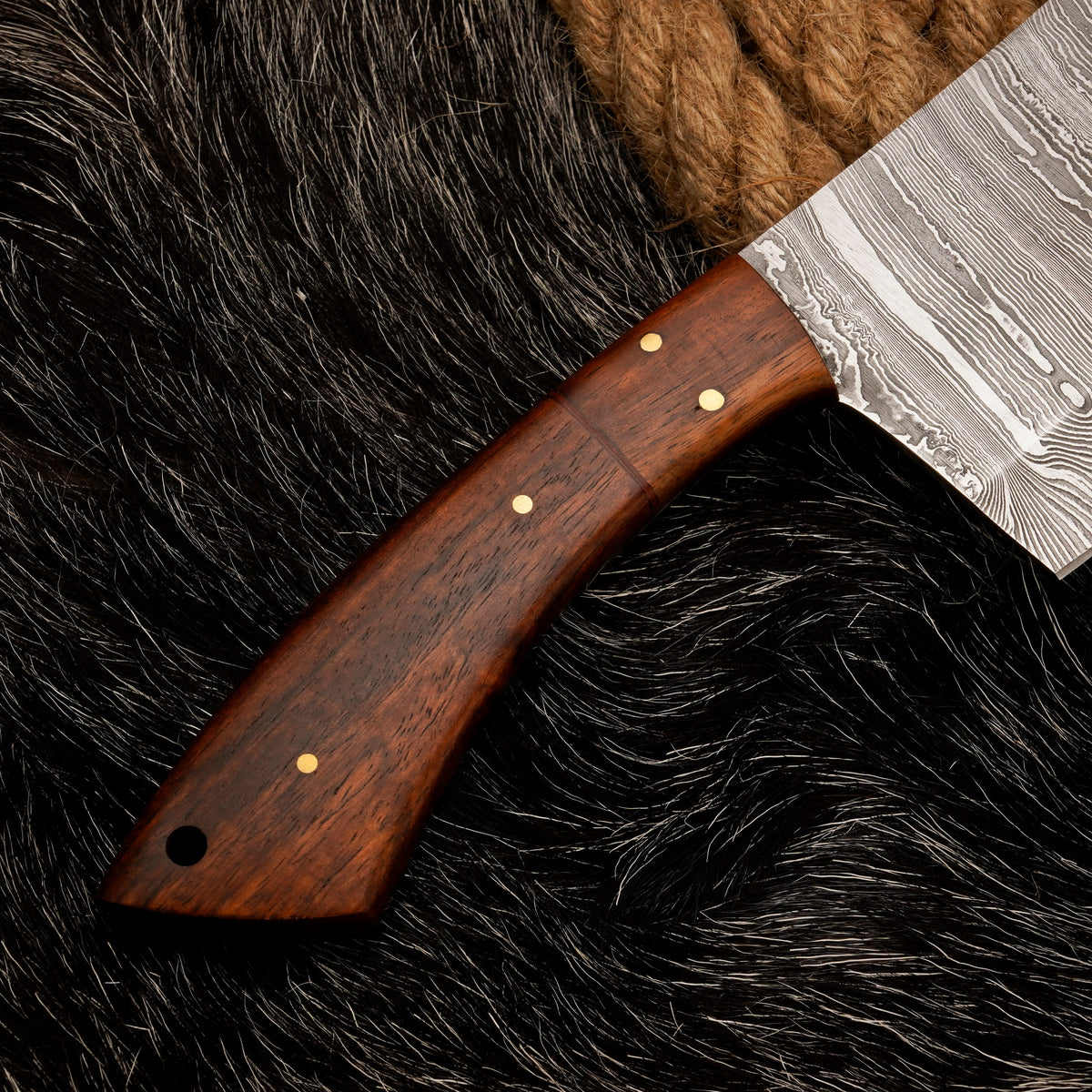 CHEF CHOPPER Knife Damascus Steel Butcher Chopper Engraved Knife Gift For Husband Anniversary Gift Camping Tool Chopper Christmas Gift