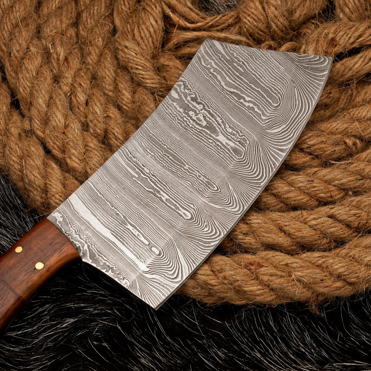 CHEF CHOPPER Knife Damascus Steel Butcher Chopper Engraved Knife Gift For Husband Anniversary Gift Camping Tool Chopper Christmas Gift