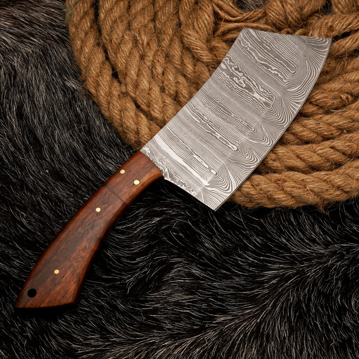 CHEF CHOPPER Knife Damascus Steel Butcher Chopper Engraved Knife Gift For Husband Anniversary Gift Camping Tool Chopper Christmas Gift