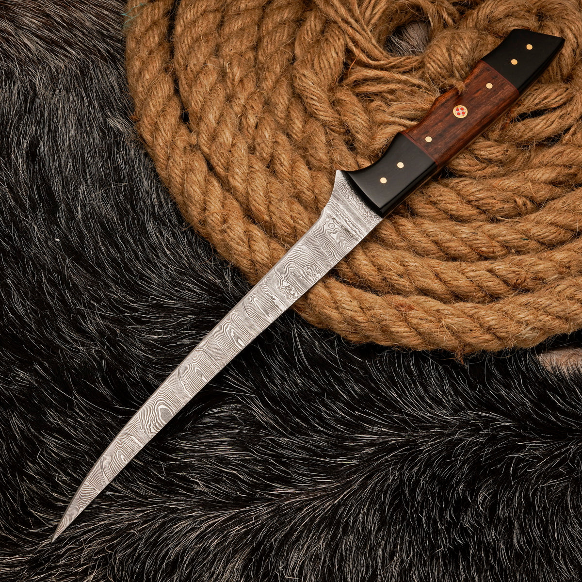 FISHING/FILLET KNIFE Handmade Damascus Steel Flexible Blade Knife Personalized Anniversary Gift Christmas Gift for Boyfriend Fixed Blade