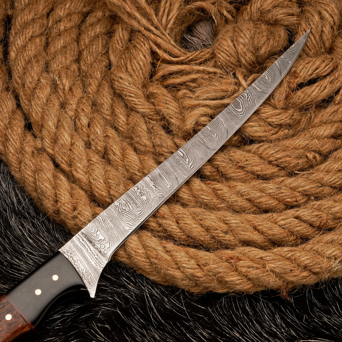 FISHING/FILLET KNIFE Handmade Damascus Steel Flexible Blade Knife Personalized Anniversary Gift Christmas Gift for Boyfriend Fixed Blade