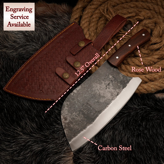 Custom Handmade Carbon Steel Butcher CHEF CHOPPER Personalized Chopper Knife Gift For Dad Gift For Husband Christmas Gift Engraved Chopper