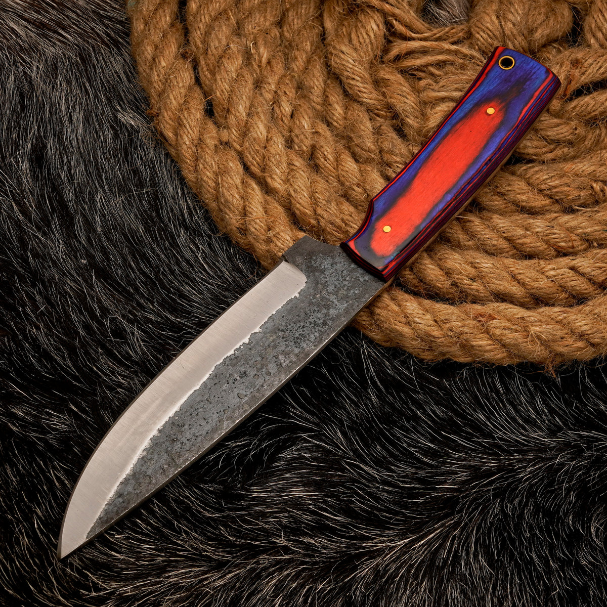 11" Custom Handmade Carbon Steel CAMPING SKINNER KNIFE Personalized Skinner Engraved Knife Gift For Husband Anniversary Gift Groomsmen Gift