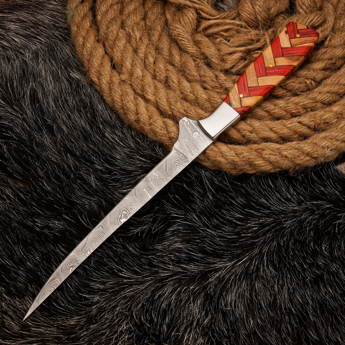 FISHING/FILLET KNIFE Handmade Damascus Steel Flexible Blade Knife Personalized Anniversary Gift Christmas Gift for Boyfriend Fixed Blade