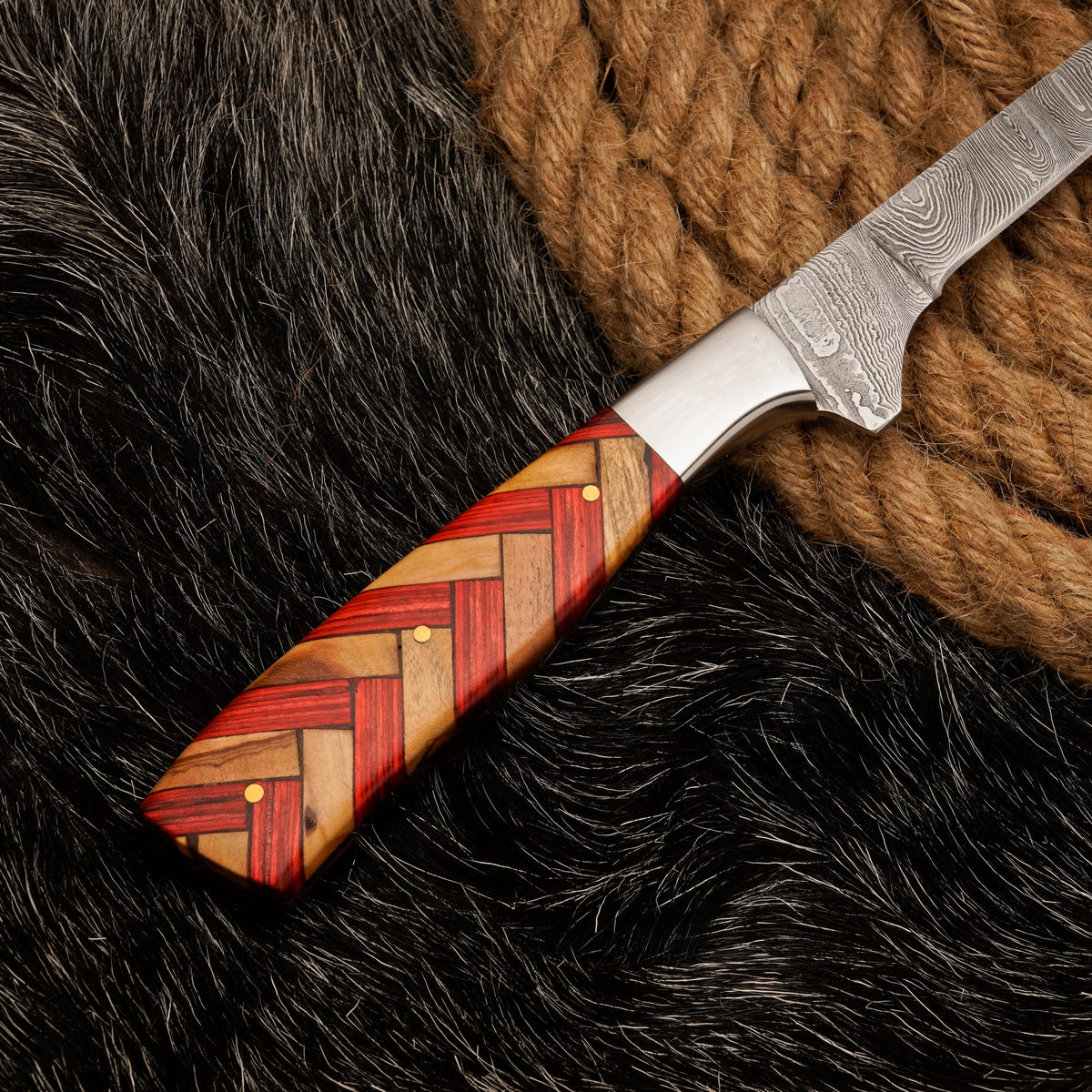 FISHING/FILLET KNIFE Handmade Damascus Steel Flexible Blade Knife Personalized Anniversary Gift Christmas Gift for Boyfriend Fixed Blade