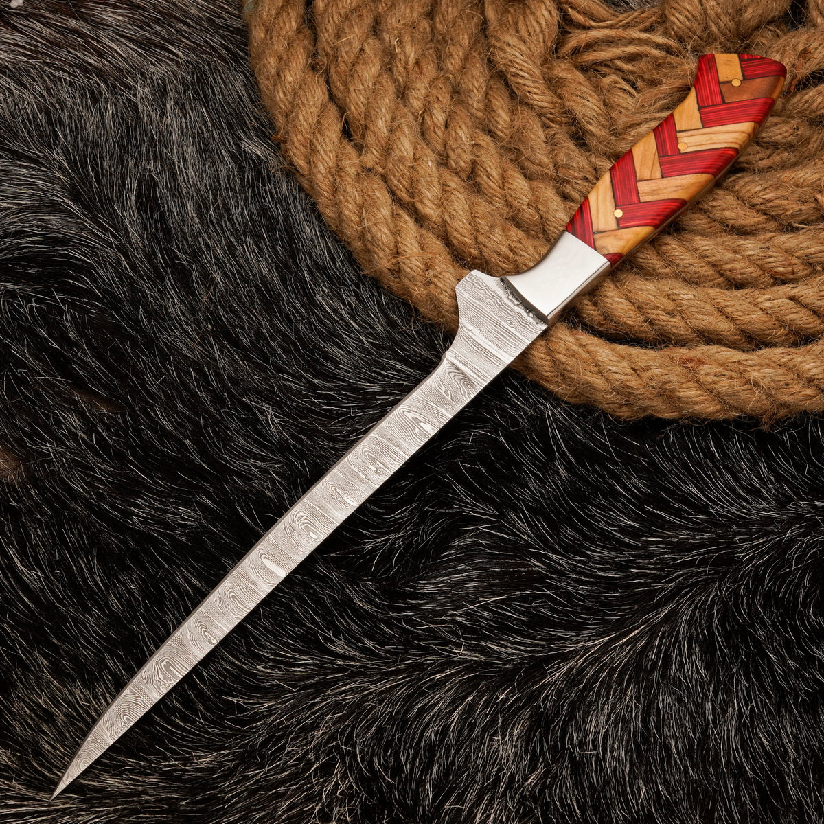 FILLET KNIFE Handmade Damascus Steel Flexible Blade Fishing Knife Birthday Gift for boyfriend Anniversary Gift Personalized Christmas Gift