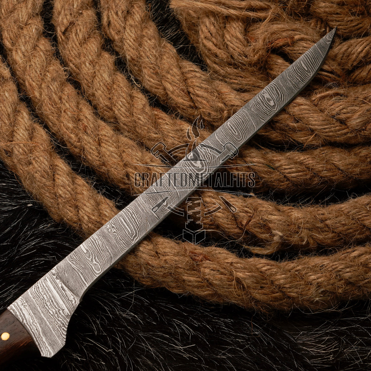 FISHING/FILLET KNIFE Handmade Damascus Steel Flexible Blade Knife Personalized Anniversary Gift Christmas Gift for Boyfriend Fixed Blade