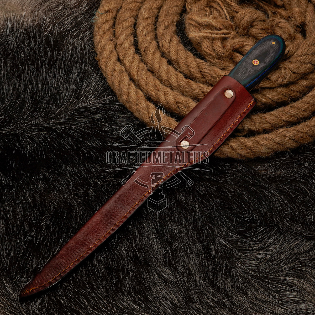 FISHING/FILLET KNIFE Handmade Damascus Steel Flexible Blade Knife Personalized Anniversary Gift Christmas Gift for Boyfriend Fixed Blade