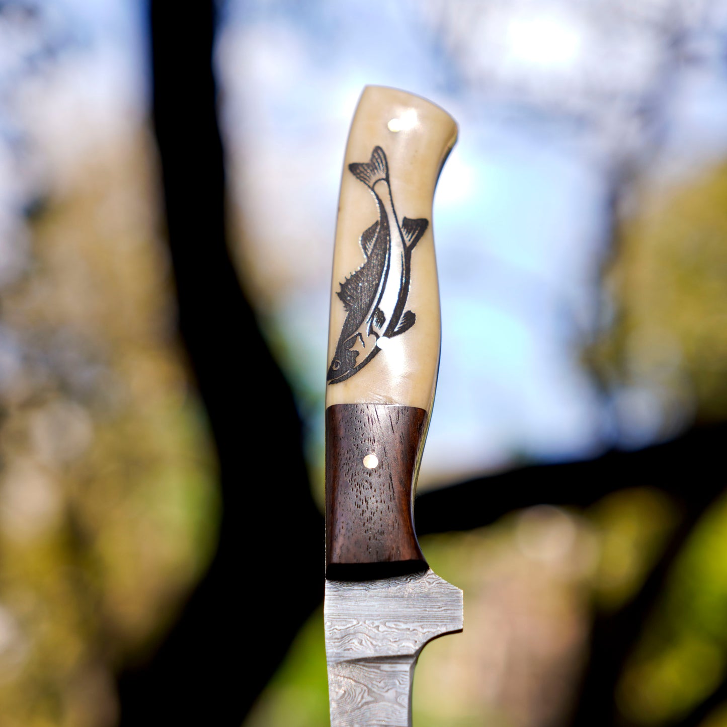 3 Pc Fillet Knife set Handmade Damascus Steel Fishing Knife Best Gift For Fishing Lover Personalized Knife Anniversary Gift For Husband (Copy)